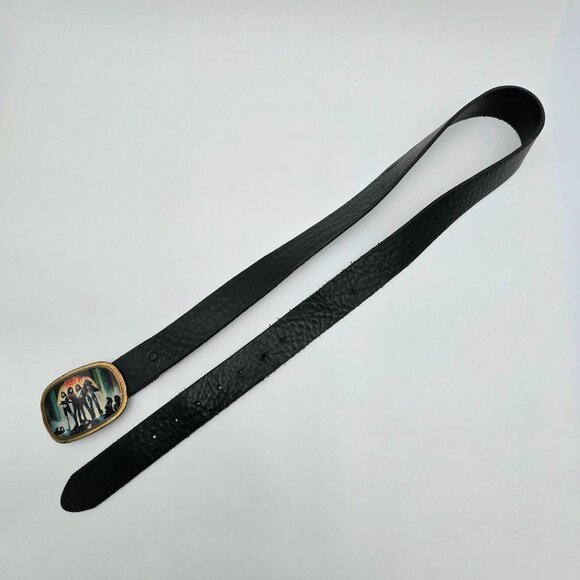 VTG KISS Love Gun Pacifica Belt Buckle w/ 42" Black Leather Brass 1977 - Picture 6 of 12